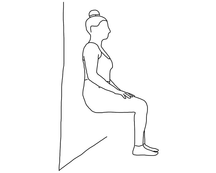 Rückenschmerzen Übungen Wandsitzen